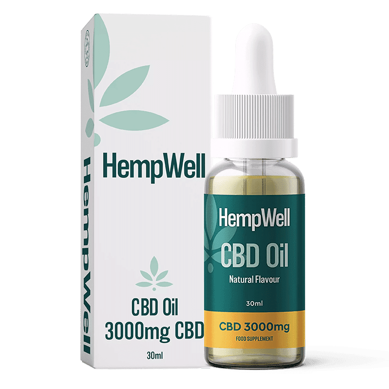 HempWell 3000mg CBD Oil Natural Flavour with Packaging – High strength CBD oil with sleek packaging for daily wellness