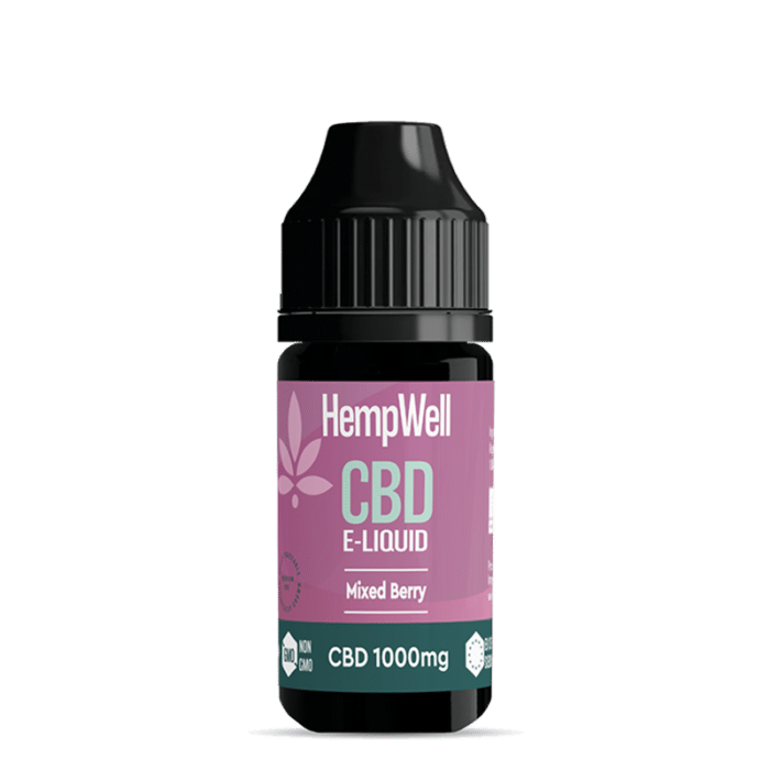 HempWell 1000mg Berry Vape E-Liquid – Fruity CBD vape juice with rich berry flavours