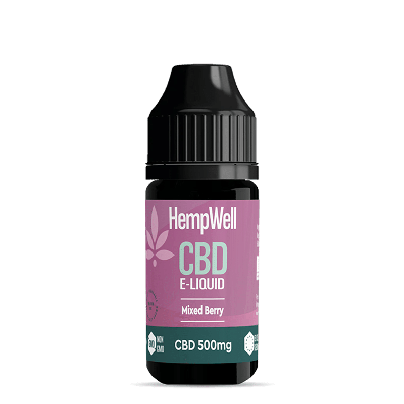 HempWell 500mg Berry Vape E-Liquid – Fruity CBD vape juice with smooth berry flavour