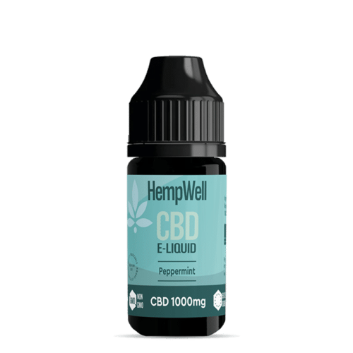 HempWell 1000mg Peppermint Vape E-Liquid – Premium CBD vape juice with cooling peppermint flavour