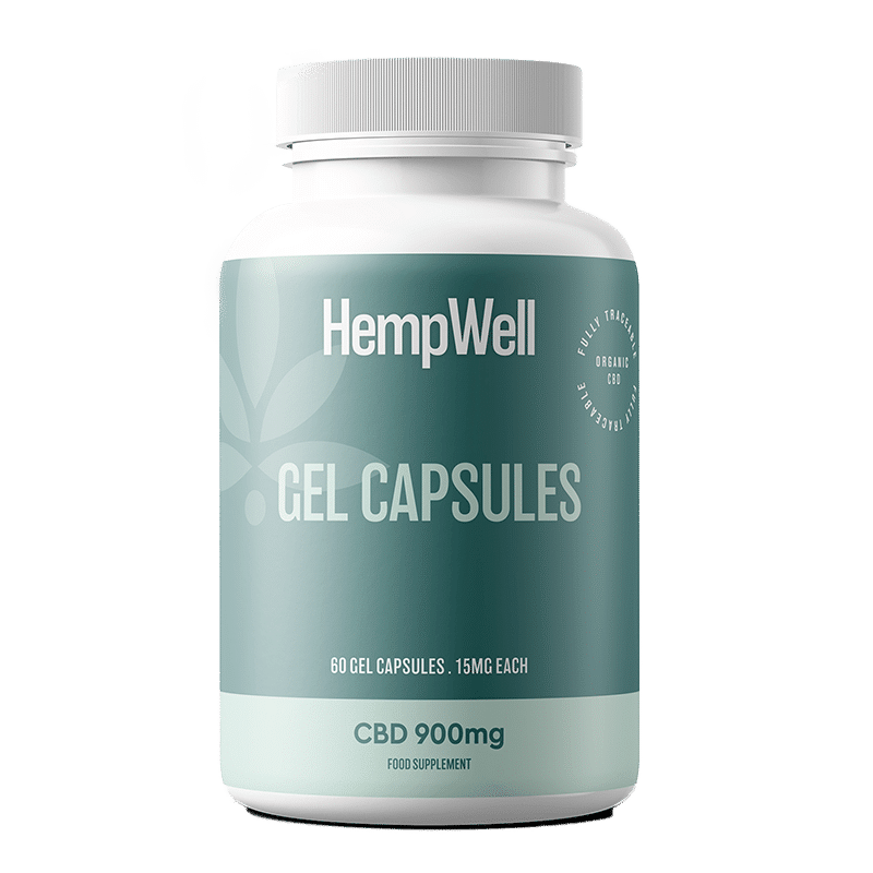 HempWell CBD Gel Capsules 900mg – 60 capsules, 15mg each for daily wellness